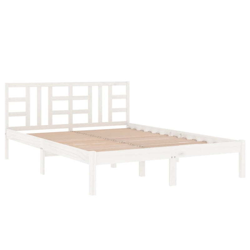 vidaXL Small Double fehér tömör fa ágykeret 120 x 190 cm