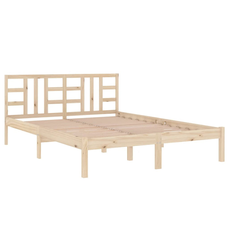 vidaXL Double tömör fa ágykeret 135 x 190 cm