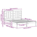 vidaXL King Size fehér tömör fa ágykeret 150 x 200 cm