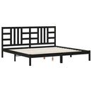 vidaXL fekete tömör fa ágykeret 200 x 200 cm