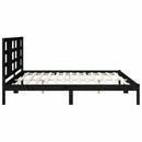 vidaXL fekete tömör fa ágykeret 200 x 200 cm