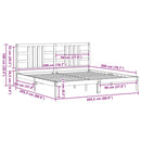vidaXL fekete tömör fa ágykeret 200 x 200 cm