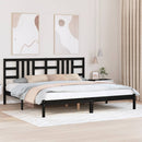 vidaXL fekete tömör fa ágykeret 200 x 200 cm
