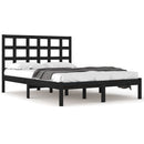 vidaXL fekete tömör fa ágykeret 200 x 200 cm