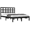 vidaXL fekete tömör fa ágykeret 200 x 200 cm