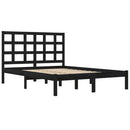 vidaXL fekete tömör fa ágykeret 200 x 200 cm