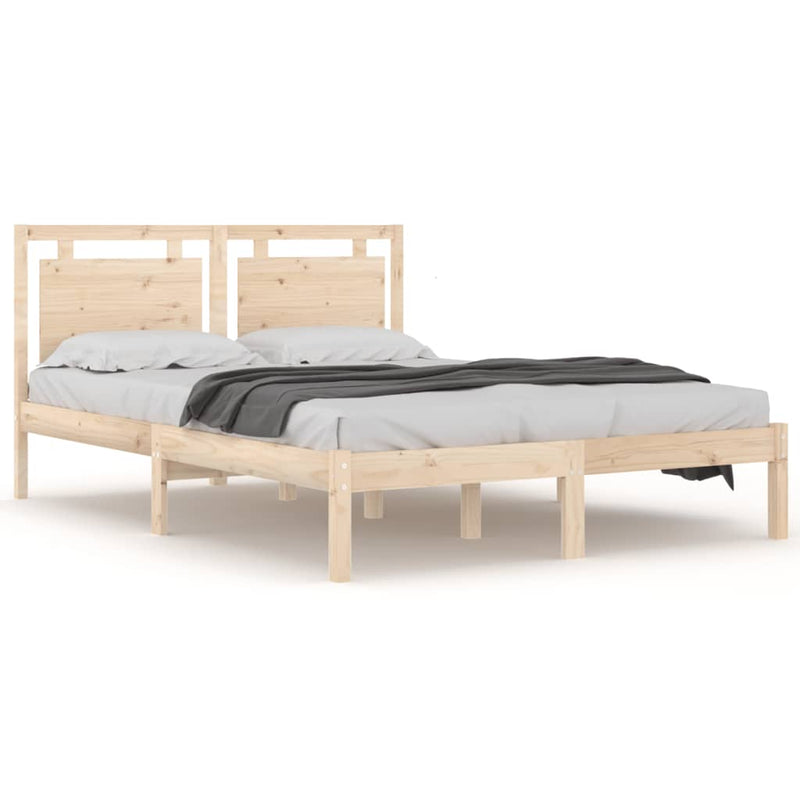 vidaXL King Size tömör fa ágykeret 150 x 200 cm