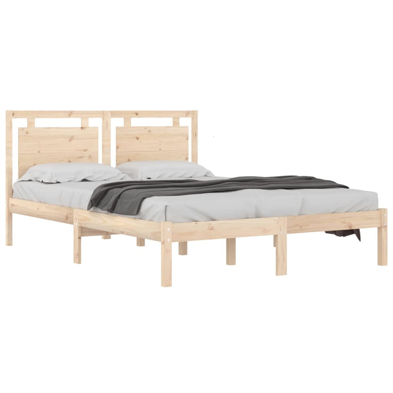 vidaXL King Size tömör fa ágykeret 150 x 200 cm