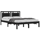 vidaXL fekete tömör fa ágykeret 200 x 200 cm