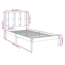 vidaXL Small Single fekete tömör fa ágykeret 75 x 190 cm