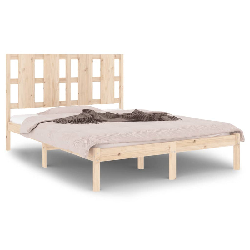 vidaXL tömör fenyőfa ágykeret ágy matrac nélkül 120 x 200 cm