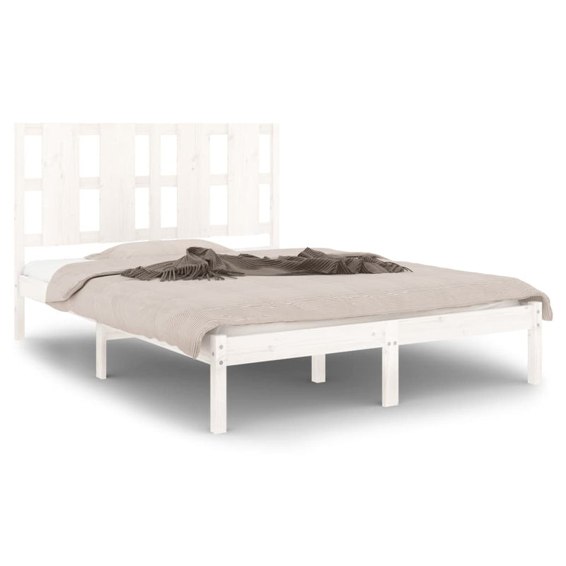 vidaXL fehér tömör fenyőfa ágy matrac nélkül 120 x 200 cm