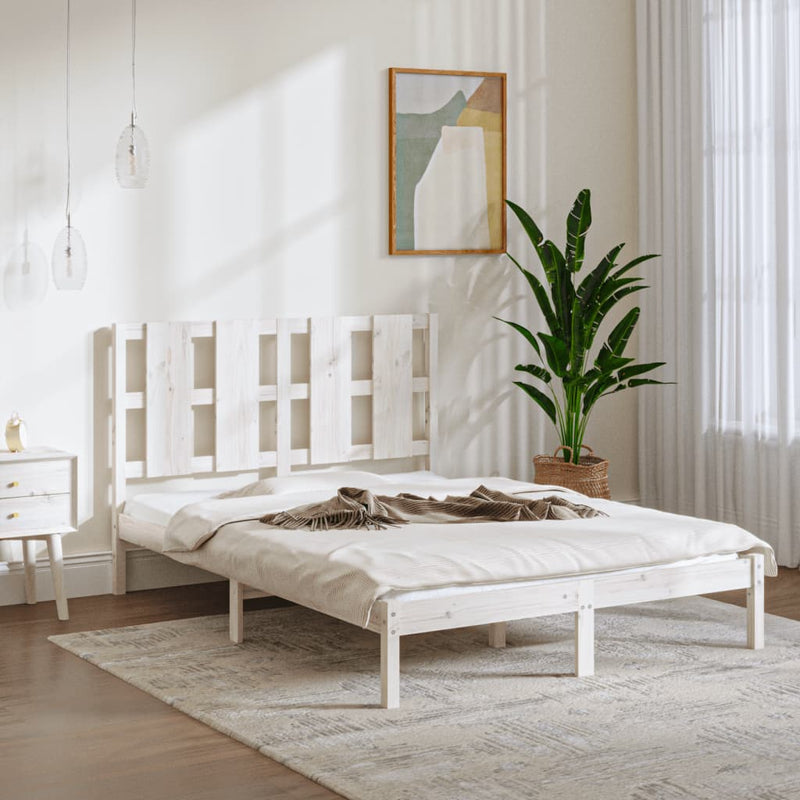 vidaXL fehér tömör fenyőfa ágy matrac nélkül 120 x 200 cm