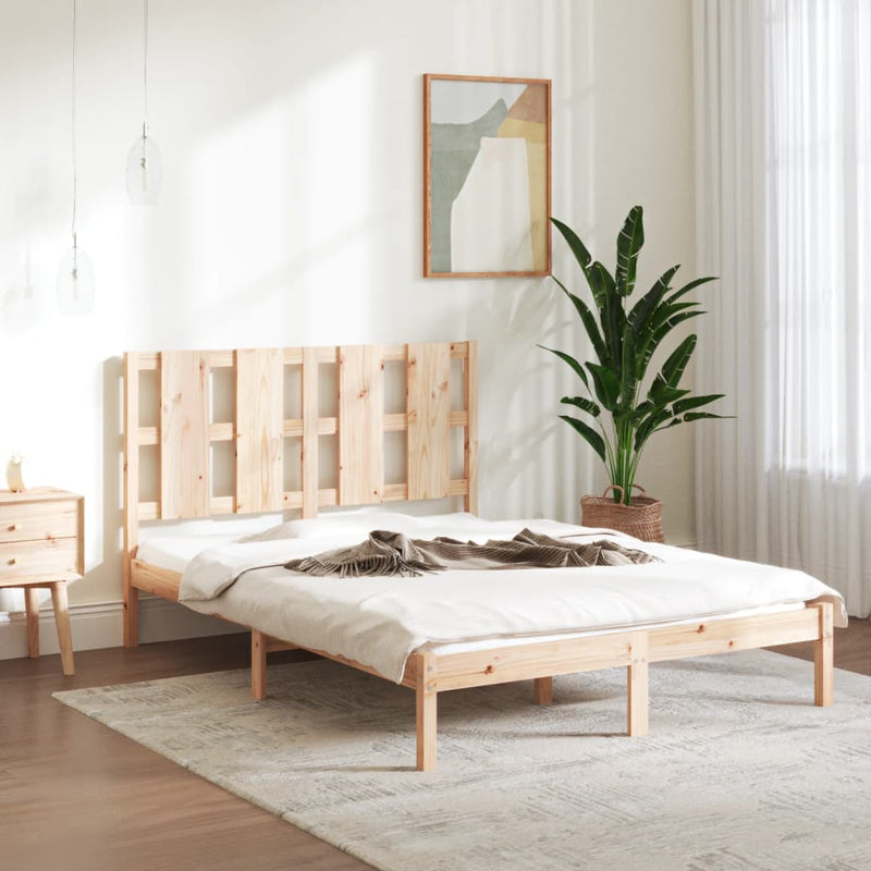 vidaXL tömör fenyőfa ágy matrac nélkül 140 x 200 cm