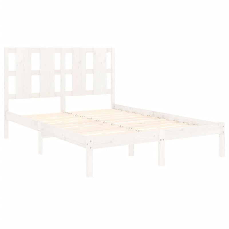 vidaXL fehér tömör fenyőfa ágy matrac nélkül 140 x 200 cm