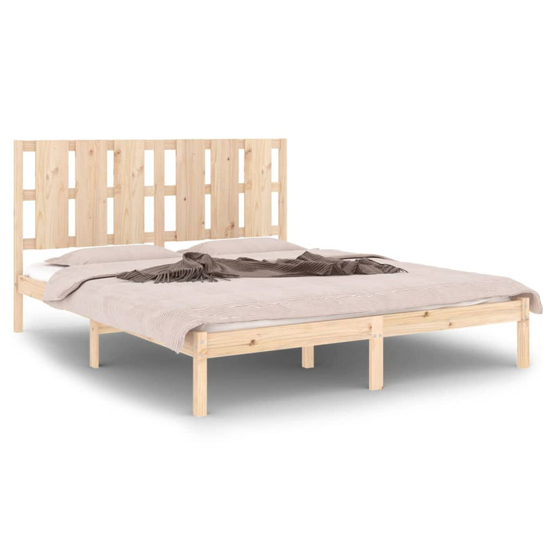 vidaXL King Size tömör fa ágykeret 150 x 200 cm