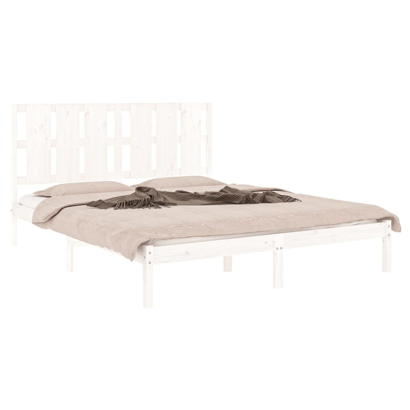vidaXL King Size fehér tömör fa ágykeret 150 x 200 cm
