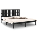 vidaXL King Size fekete tömör fa ágykeret 150 x 200 cm