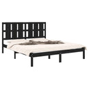 vidaXL King Size fekete tömör fa ágykeret 150 x 200 cm