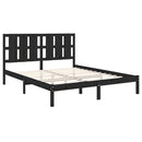 vidaXL King Size fekete tömör fa ágykeret 150 x 200 cm