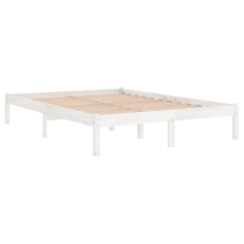 vidaXL Small Double fehér tömör fa ágykeret 120 x 190 cm