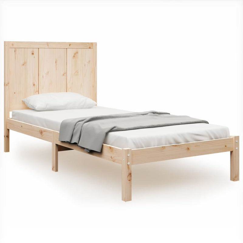 vidaXL tömör fenyőfa ágy matrac nélkül 75 x 190 cm
