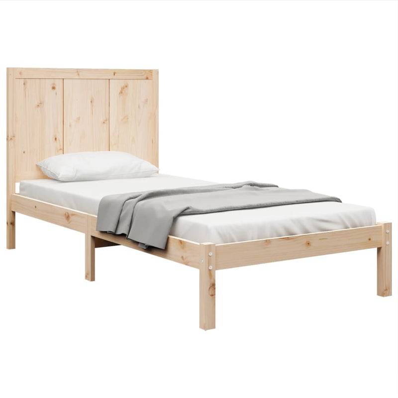 vidaXL tömör fenyőfa ágy matrac nélkül 75 x 190 cm