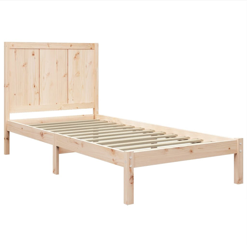 vidaXL tömör fenyőfa ágy matrac nélkül 75 x 190 cm