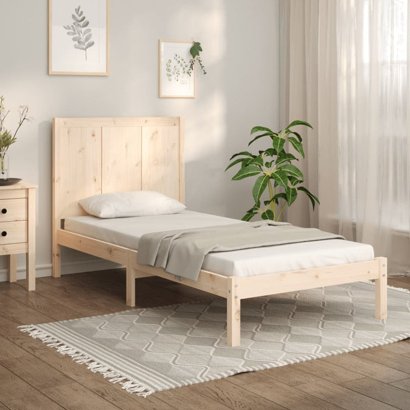 vidaXL tömör fenyőfa ágy matrac nélkül 75 x 190 cm