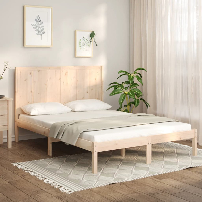 vidaXL tömör fenyőfa ágykeret ágy matrac nélkül 120 x 200 cm