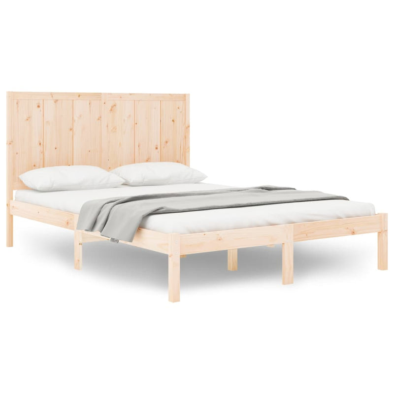 vidaXL tömör fenyőfa ágy matrac nélkül 150x200 cm
