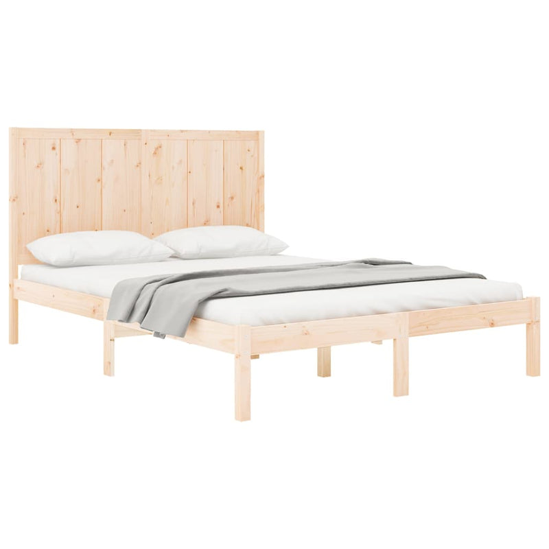 vidaXL tömör fenyőfa ágy matrac nélkül 150x200 cm