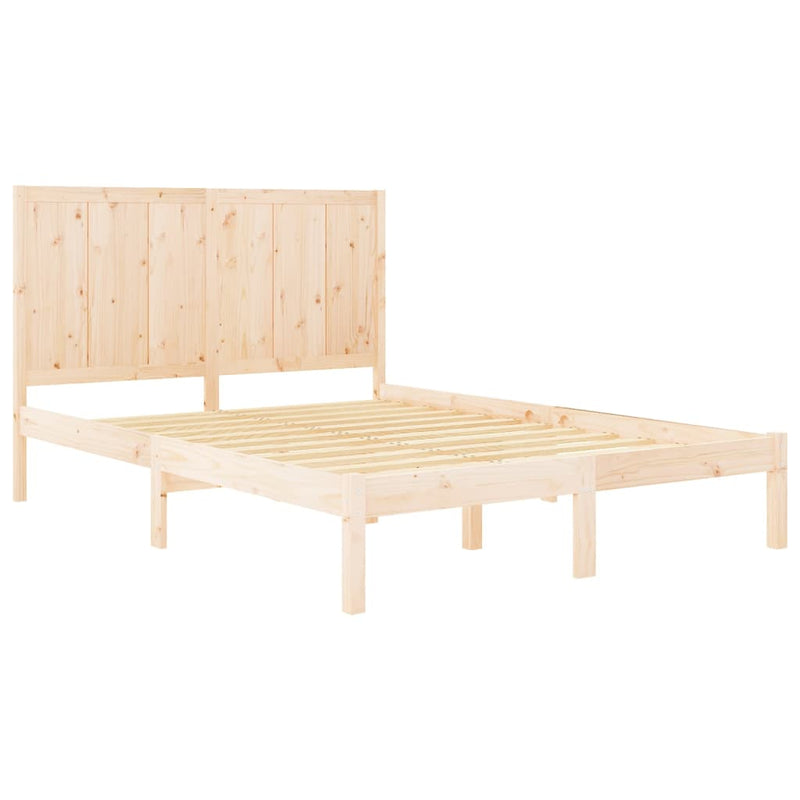 vidaXL tömör fenyőfa ágy matrac nélkül 150x200 cm