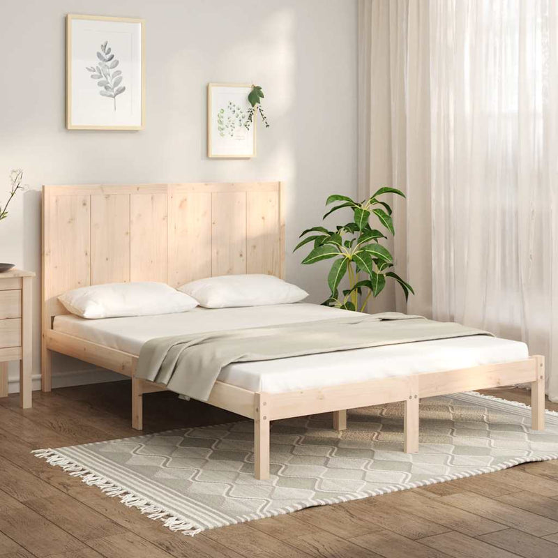 vidaXL tömör fenyőfa ágy matrac nélkül 150x200 cm