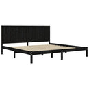vidaXL fekete tömör fenyőfa ágykeret 200 x 200 cm