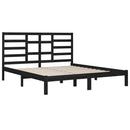 vidaXL fekete tömör fa ágykeret 200 x 200 cm
