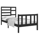 vidaXL Small Single fekete tömör fa ágykeret 75 x 190 cm