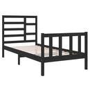 vidaXL Small Single fekete tömör fa ágykeret 75 x 190 cm