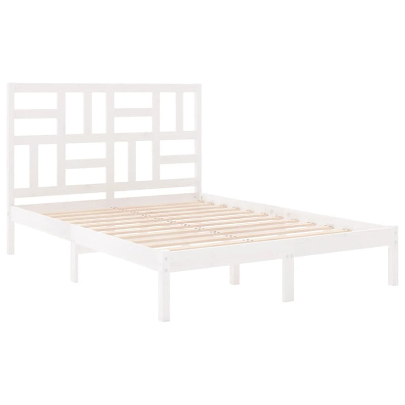 vidaXL Small Double fehér tömör fa ágykeret 120 x 190 cm