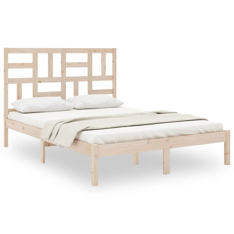 vidaXL King Size tömör fa ágykeret 150 x 200 cm
