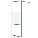 vidaXL fekete selyemmatt ESG üveg zuhanyfal 80 x 195 cm
