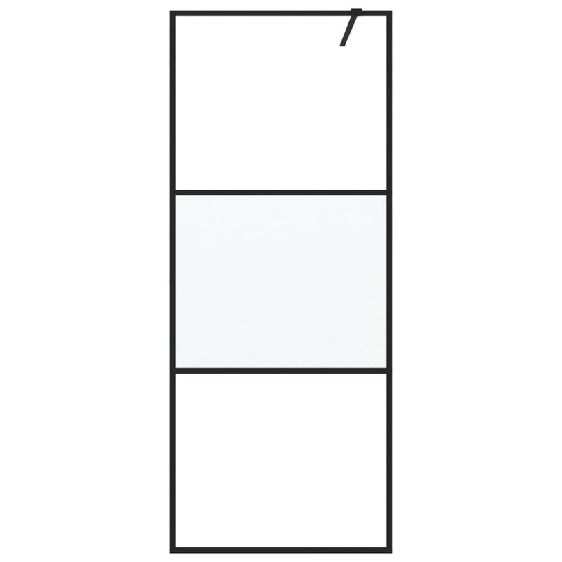 vidaXL fekete selyemmatt ESG üveg zuhanyfal 80 x 195 cm