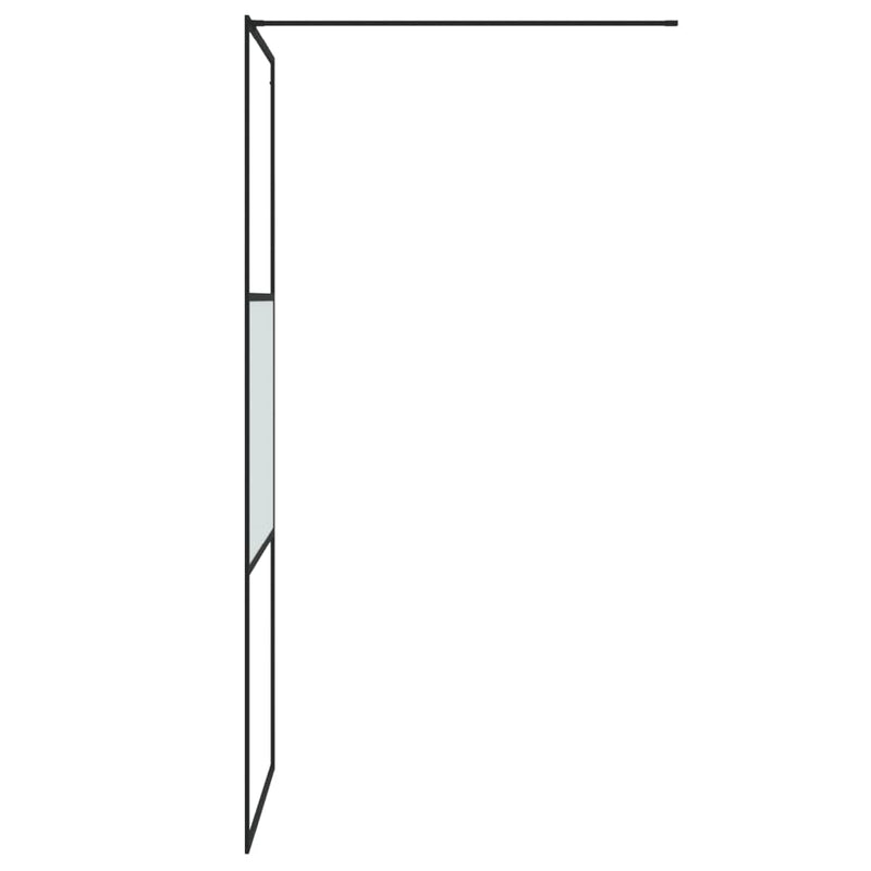 vidaXL fekete selyemmatt ESG üveg zuhanyfal 80 x 195 cm