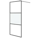 vidaXL fekete selyemmatt ESG üveg zuhanyfal 90 x 195 cm