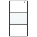 vidaXL fekete selyemmatt ESG üveg zuhanyfal 100 x 195 cm