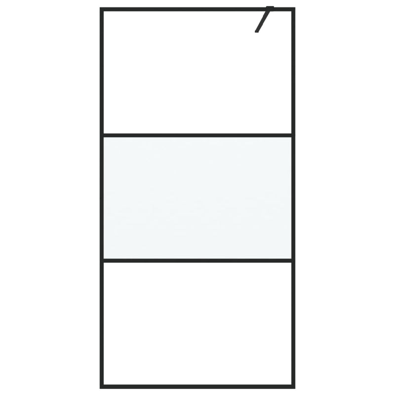 vidaXL fekete selyemmatt ESG üveg zuhanyfal 100 x 195 cm