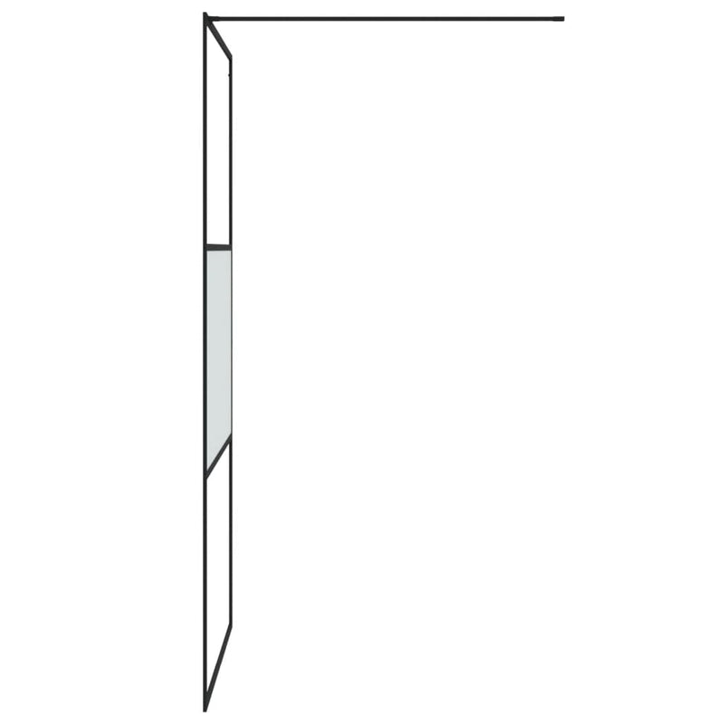 vidaXL fekete selyemmatt ESG üveg zuhanyfal 100 x 195 cm