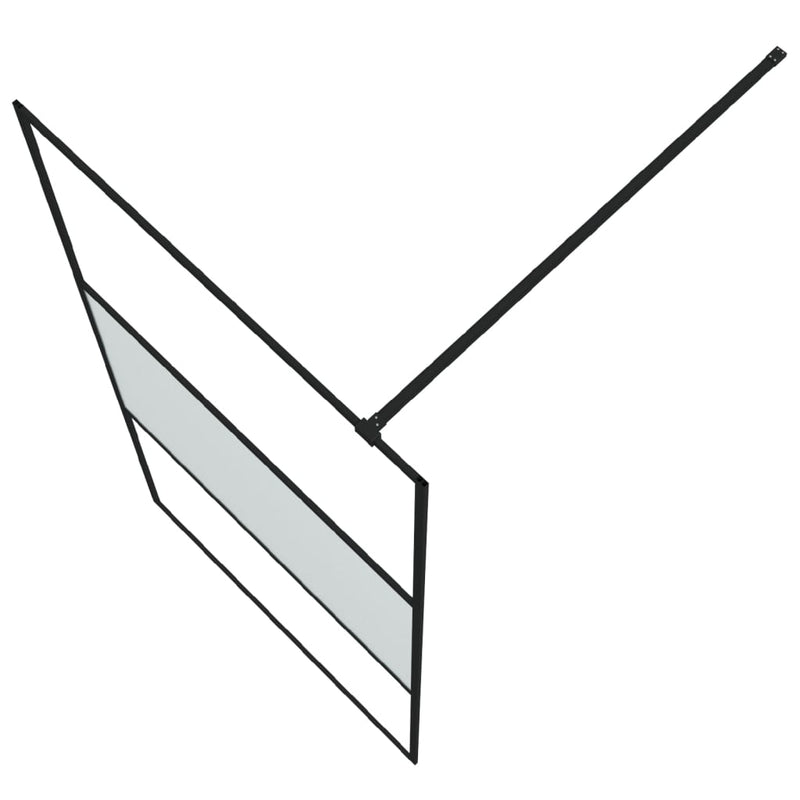 vidaXL fekete selyemmatt ESG üveg zuhanyfal 100 x 195 cm