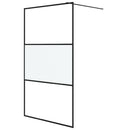 vidaXL fekete selyemmatt ESG üveg zuhanyfal 115x195 cm