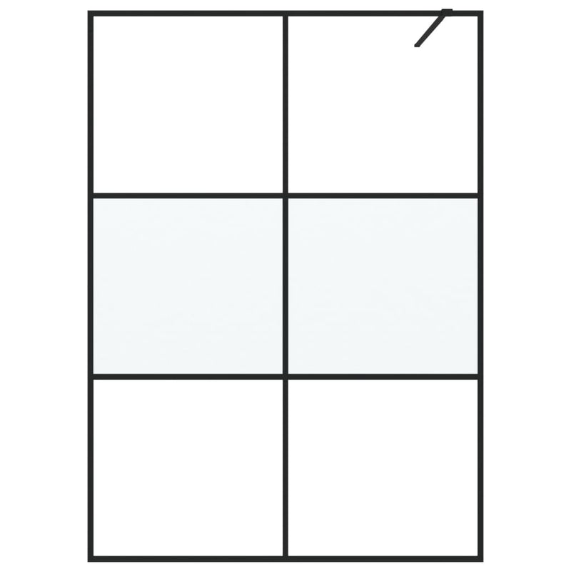 vidaXL fekete selyemmatt ESG üveg zuhanyfal 140x195 cm